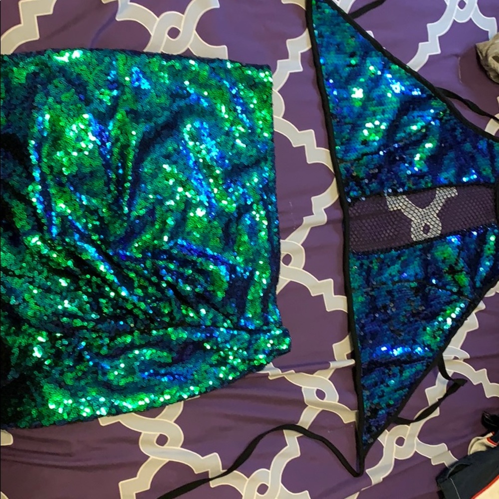 Sequin top and skirt